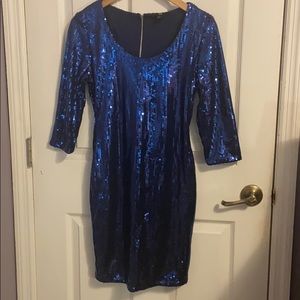 H&M deep blue sequin mini dress, very good condition